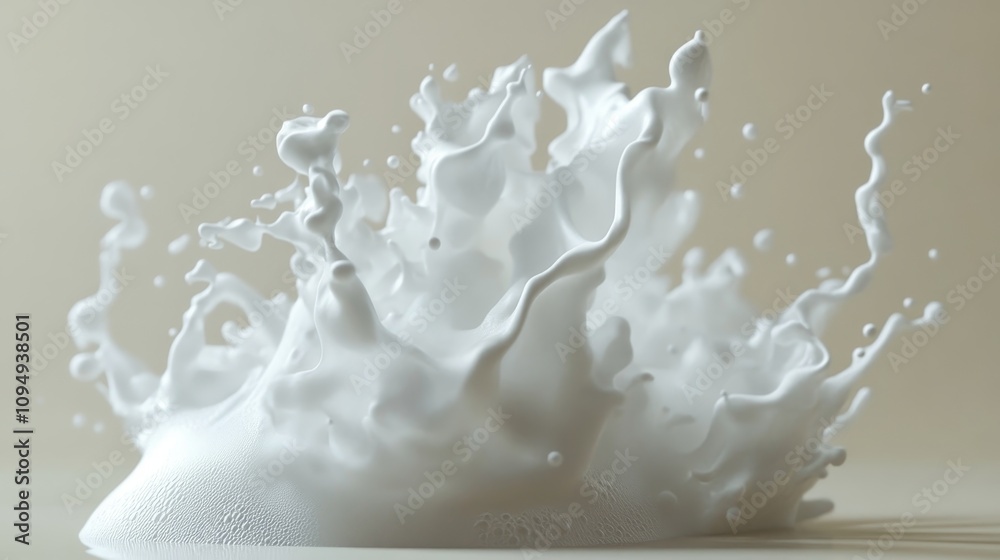 A white foam with a splash of color
