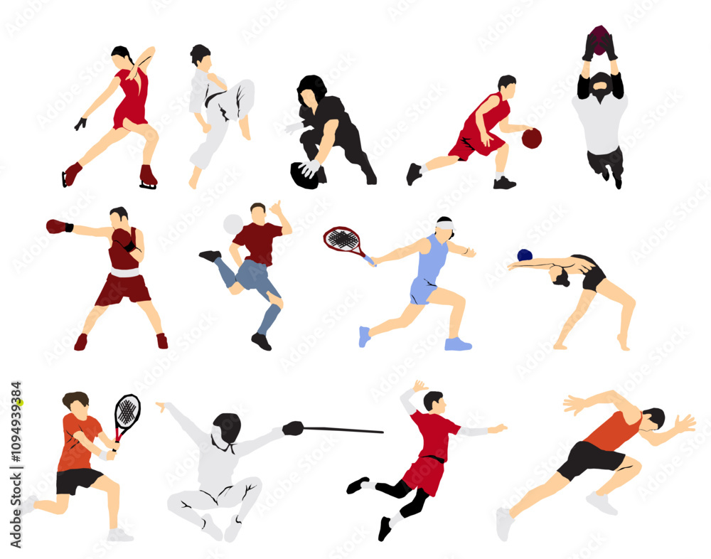 Fototapeta premium different sports full isolated on white