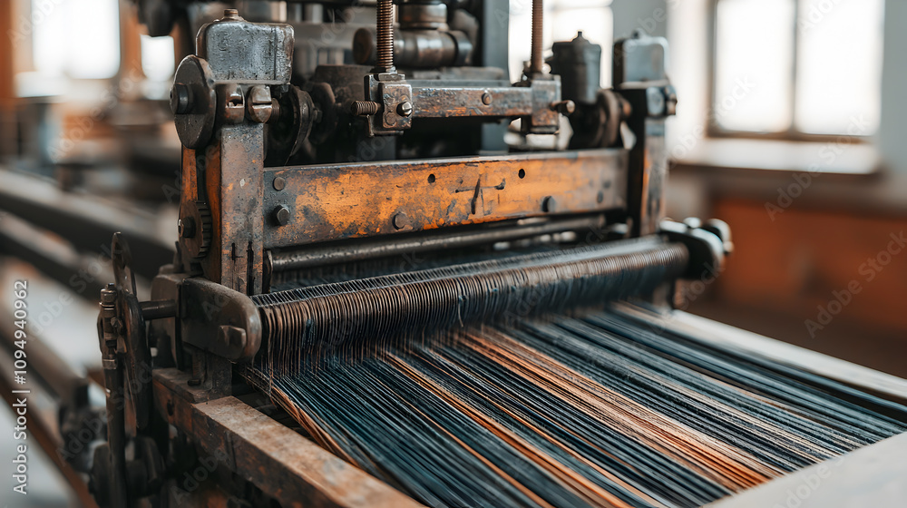 Textile production process industrial facility machinery operation workshop close-up craftsmanship and innovation Textile production process industrial facility machinery operation workshop close-up craftsmanship and innovation