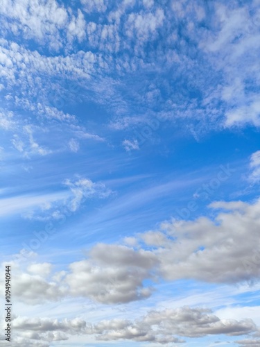 Clear blue sky white clouds background