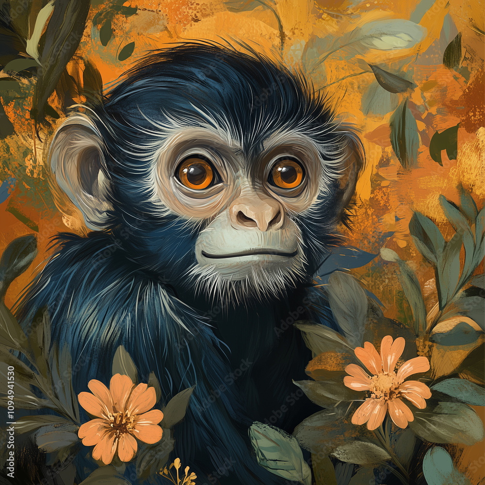Fototapeta premium Monkey Day. December 14. Holiday illustration.