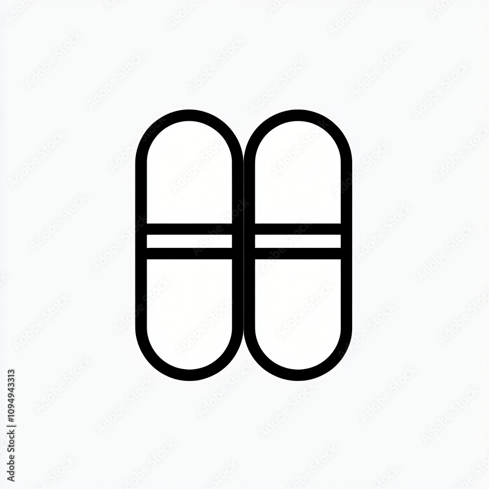 Two Capsule Icon Medical Pharmacy Pill Symbol Two Capsule Icon Medical Pharmacy Pill Symbol