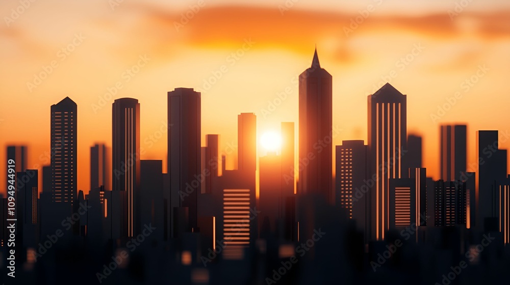 A stunning skyline silhouetted against a vibrant sunset, showcasing various skyscrapers and a warm glow on the horizon. A stunning skyline silhouetted against a vibrant sunset, showcasing various skyscrapers and a warm glow on the horizon.