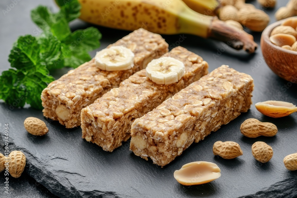 Granola Bars with Banana and Peanut Butter Swirls Granola Bars with Banana and Peanut Butter Swirls