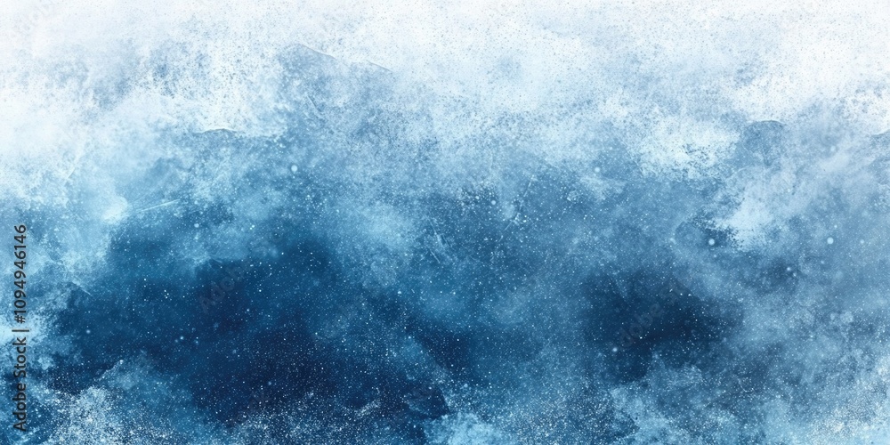 Obraz premium Abstract frosty blue textures on a clean white and dark blue gradient background, creating a vibrant and elegant design for winter holiday cards or banners..