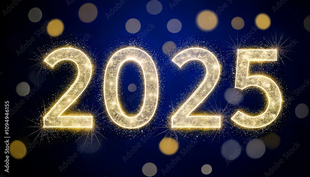 2025 number numbers with lights on dark blue navy bokeh background isolated happy holidays calendar happy new year 2025 number numbers with lights on dark blue navy bokeh background isolated happy holidays calendar happy new year