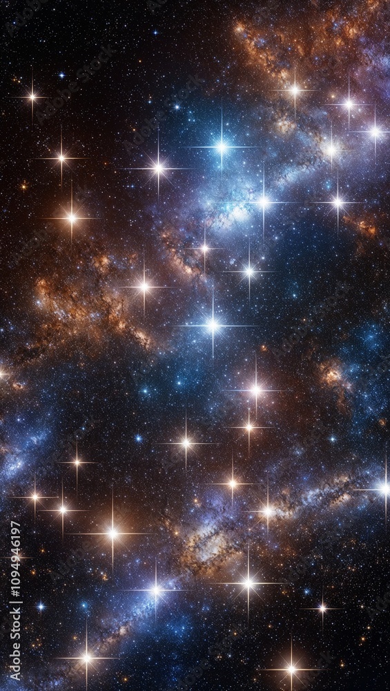 Obraz premium Glittering stars clustered in a celestial galactic pattern
