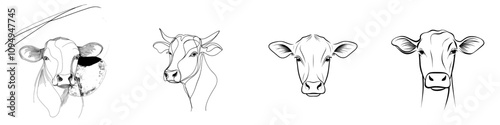 A cow depicted using just one continuous line.