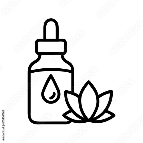 Essential oil drop with lotus icon