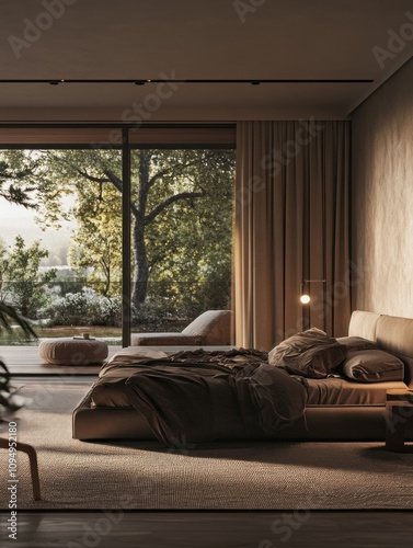 Serene Bedroom Design With Garden View