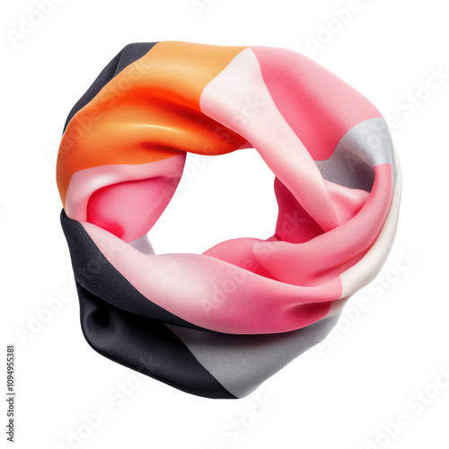 Colorful silk scarf with abstract pattern