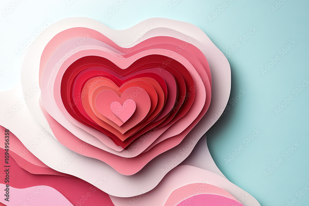 Papercut style of valentine's day, heart shape layers. Papercut style of valentine's day, heart shape layers.