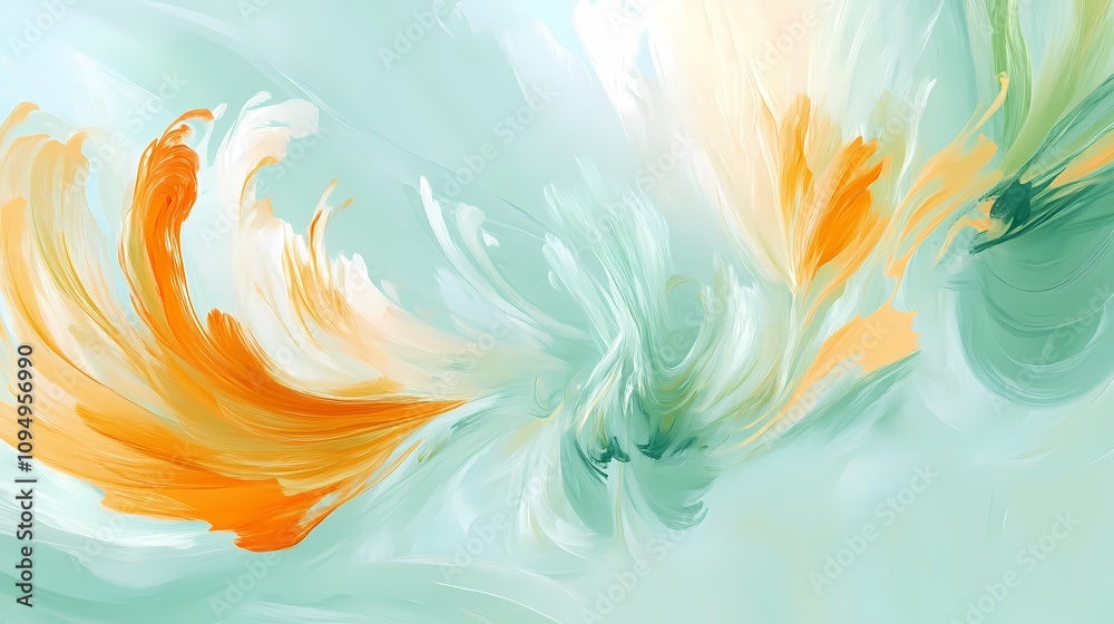 Digital technology orange green liquid paint pattern texture illustration poster background Digital technology orange green liquid paint pattern texture illustration poster background