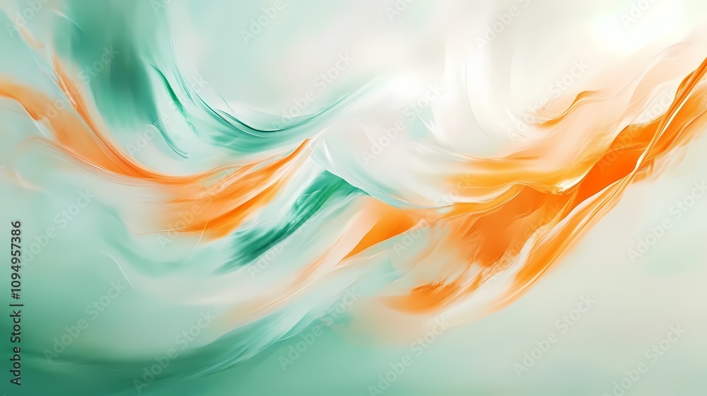 Digital technology orange green liquid paint pattern texture illustration poster background Digital technology orange green liquid paint pattern texture illustration poster background
