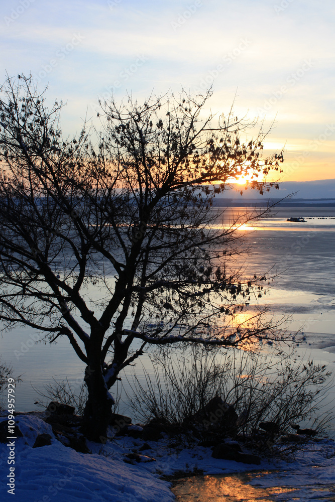 winter sunset at the beach winter sunset at the beach
