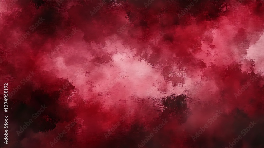  Abstract red watercolor background with dark grunge texture and smoke , distressed vintage. dark maroon background, dark crimson texture, banner 