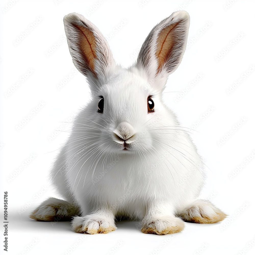 Arctic Hare on a White Background with Thick Fur Arctic Hare on a White Background with Thick Fur