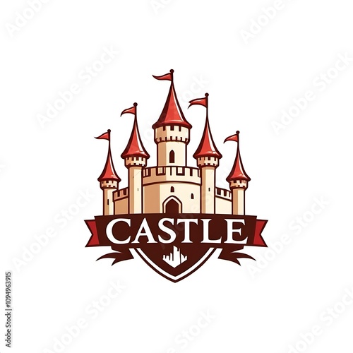 Wallpaper Mural Castle logo design  , isolated on white background Torontodigital.ca