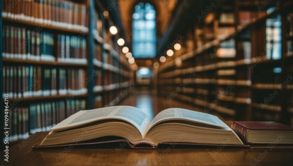 Open Book in a Library