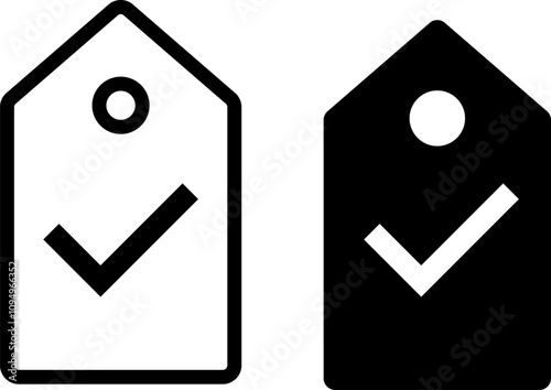 Check price tag icon set. Quality certify icon symbol. best price logo sign with check mark. Commerce and shopping symbol
