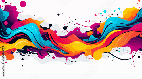 Modern Abstract Vector Design with Stylish Cartoonish Slash Line Footer Border photo