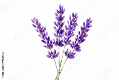 Stunning lavender flower sprigs, perfect for enhancing designs with a touch of nature and tranquility.