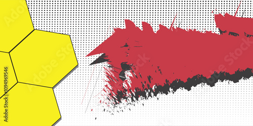 T-shirt sport design template with geometric hexagon pattern on grunge background for soccer jersey. Sports uniform in front view. Artificial shirts for sports