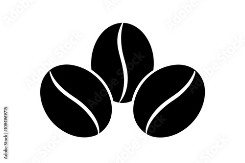 Black silhouette of coffee beans