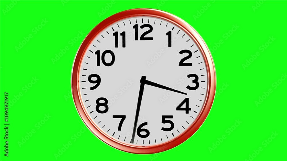 Circle wall clock green screen background. Circle wall clock green screen background.