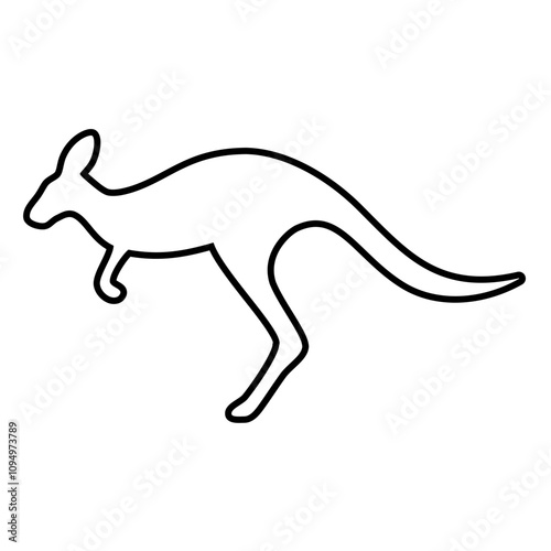 Kangaroo icon outline. Vector image