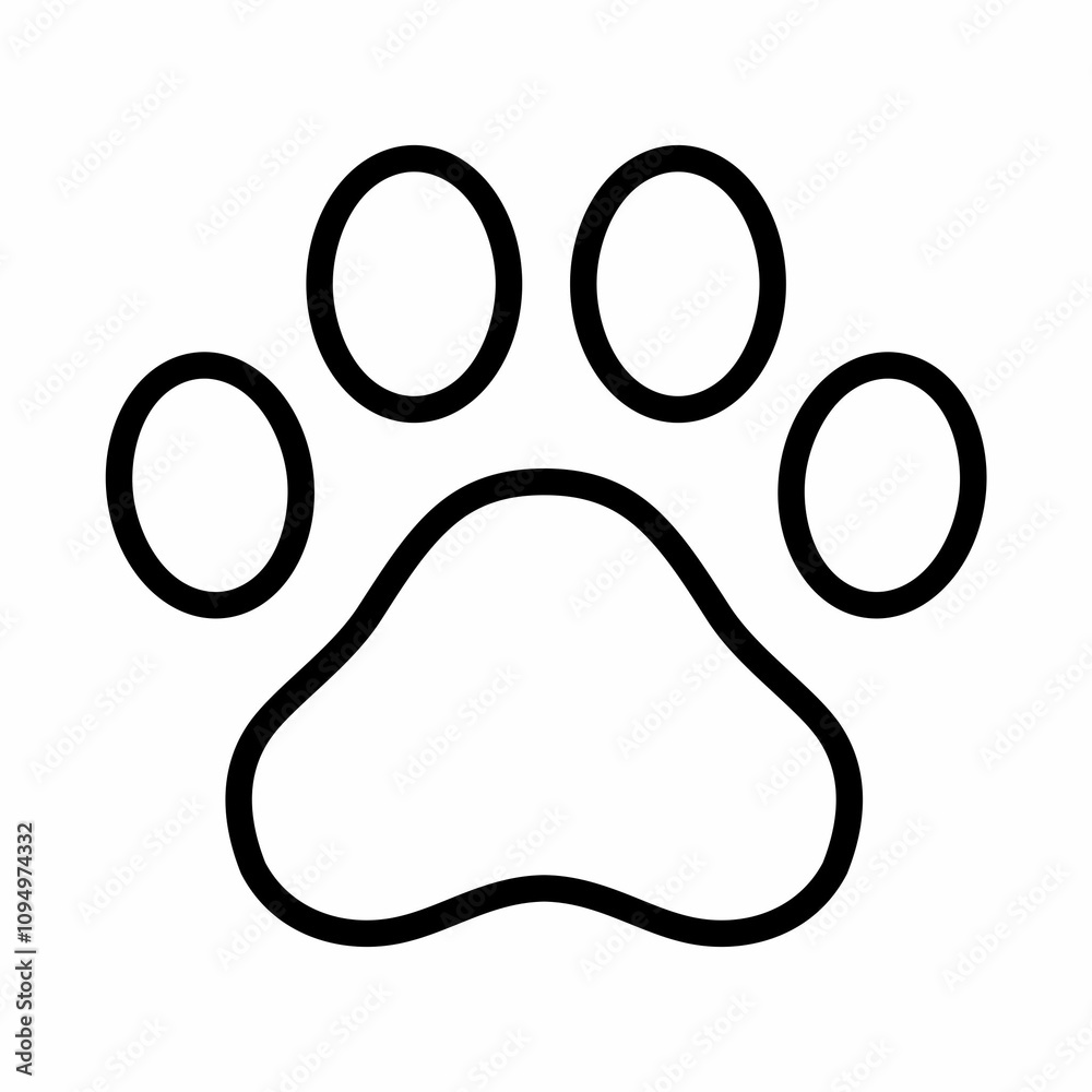 Cat Paw outline. Design image Cat Paw outline. Design image