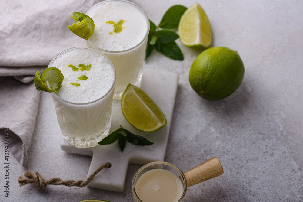 Brazilian white lemonade or limeade. Brazilian white lemonade or limeade.