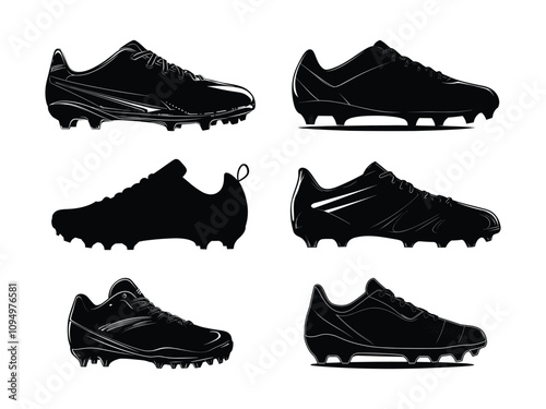 Football Cleats Silhouettes – Trendy Sports Design for Creative Projects