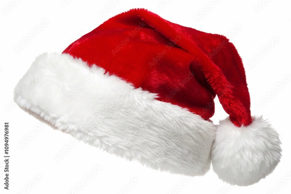 red Santa hat isolated on white background red Santa hat isolated on white background