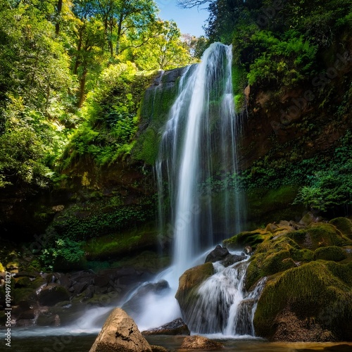 waterfall in the forest of lison river