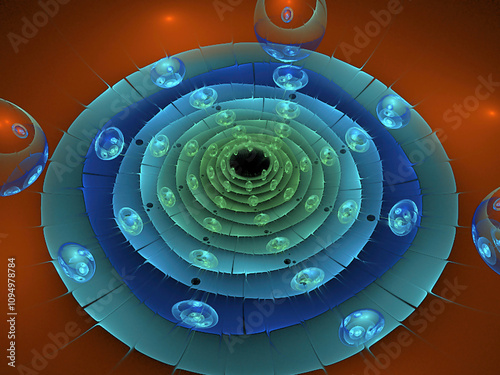 Abstract fractal 3d circle image