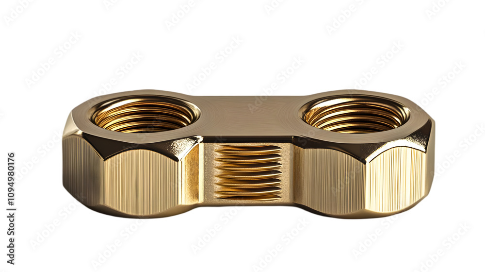 Gold Double Nut 3D Illustration Gold Double Nut 3D Illustration