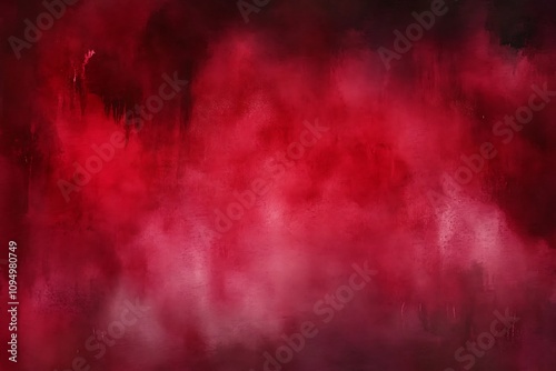  Abstract red watercolor background with dark grunge texture and smoke , distressed vintage. dark maroon background, dark crimson texture, banner 