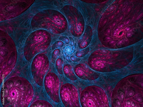 Abstract fractal image on the black background