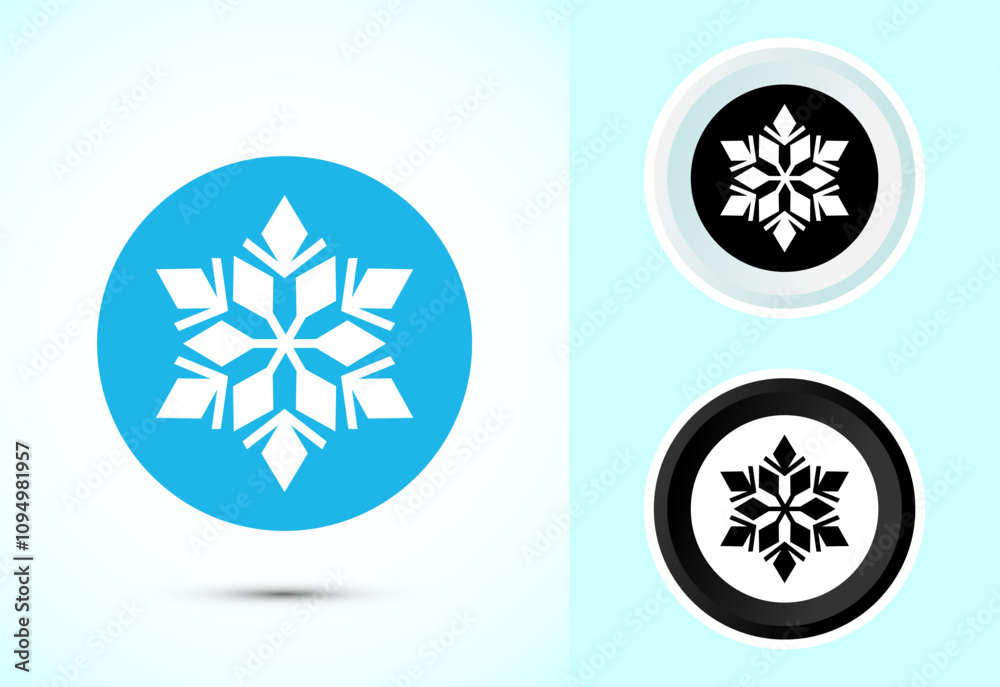 Snowflake icon design, Keep frozen icon, Symbol of snow, Winter design element. Vector illustration Snowflake icon design, Keep frozen icon, Symbol of snow, Winter design element. Vector illustration