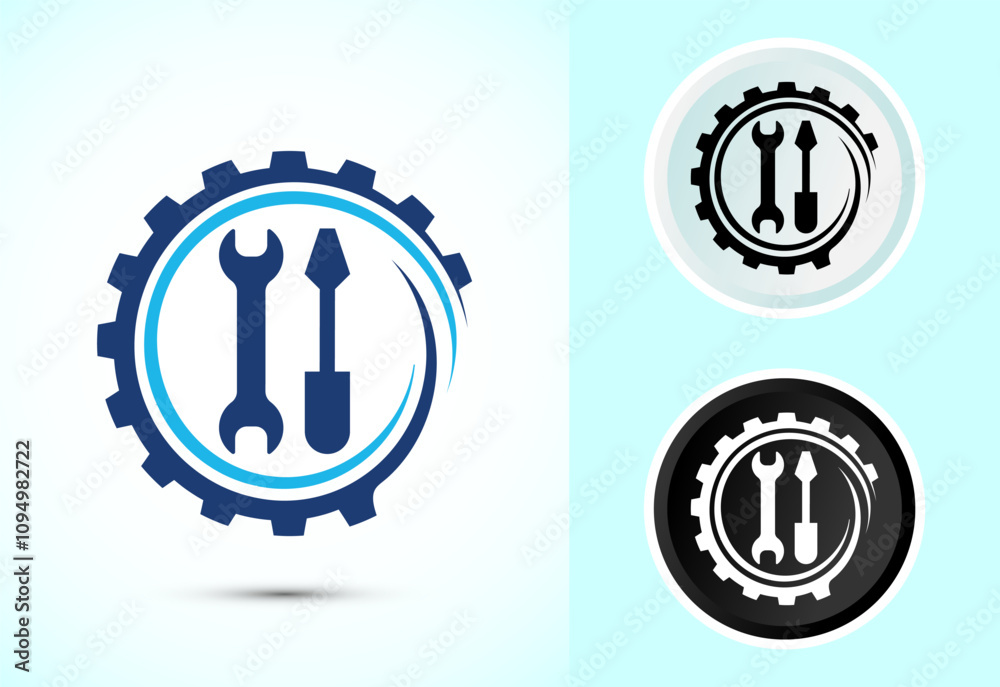 Service icon design illustration, maintenance tools icon for apps and websites Service icon design illustration, maintenance tools icon for apps and websites