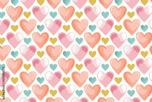 Seamless Heart Pattern Vector Background for Design and Decoration