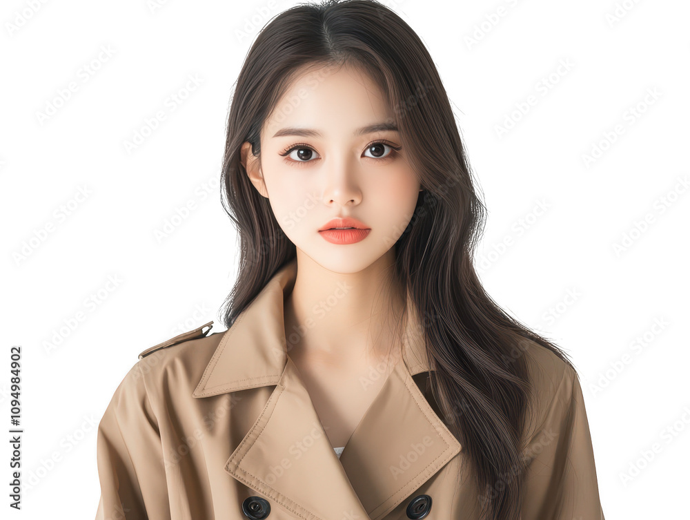 Timeless elegance, woman in classic trench coat for all seasons stylish