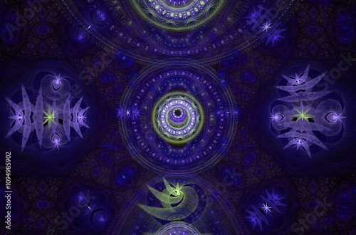 Abstract fractal image on the black background