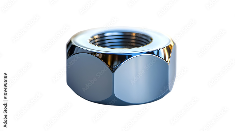 Shiny Metal Hex Nut 3D Illustration Shiny Metal Hex Nut 3D Illustration