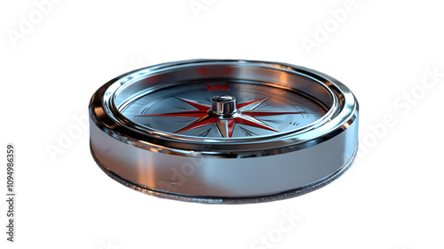 3D Illustration of a Metal Compass
