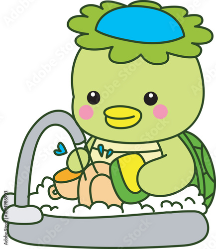 Kawaii japanese mythology Kappa sticker cute.
Cute kappa mascot ghost japanese.