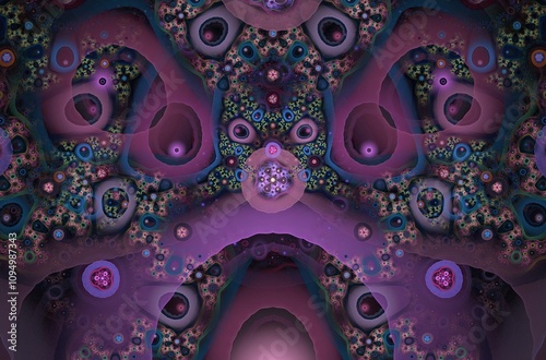 Abstract fractal image on the black background