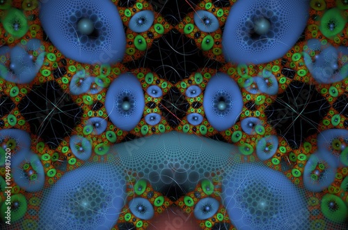 Abstract fractal image on the black background