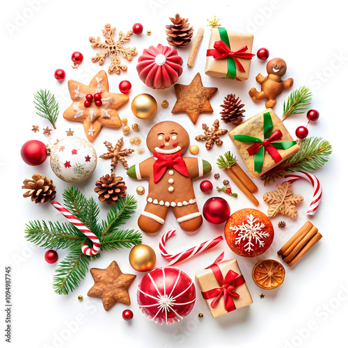 a christmas theme with a gingerbread man and a gingerbread man on the top5 photo